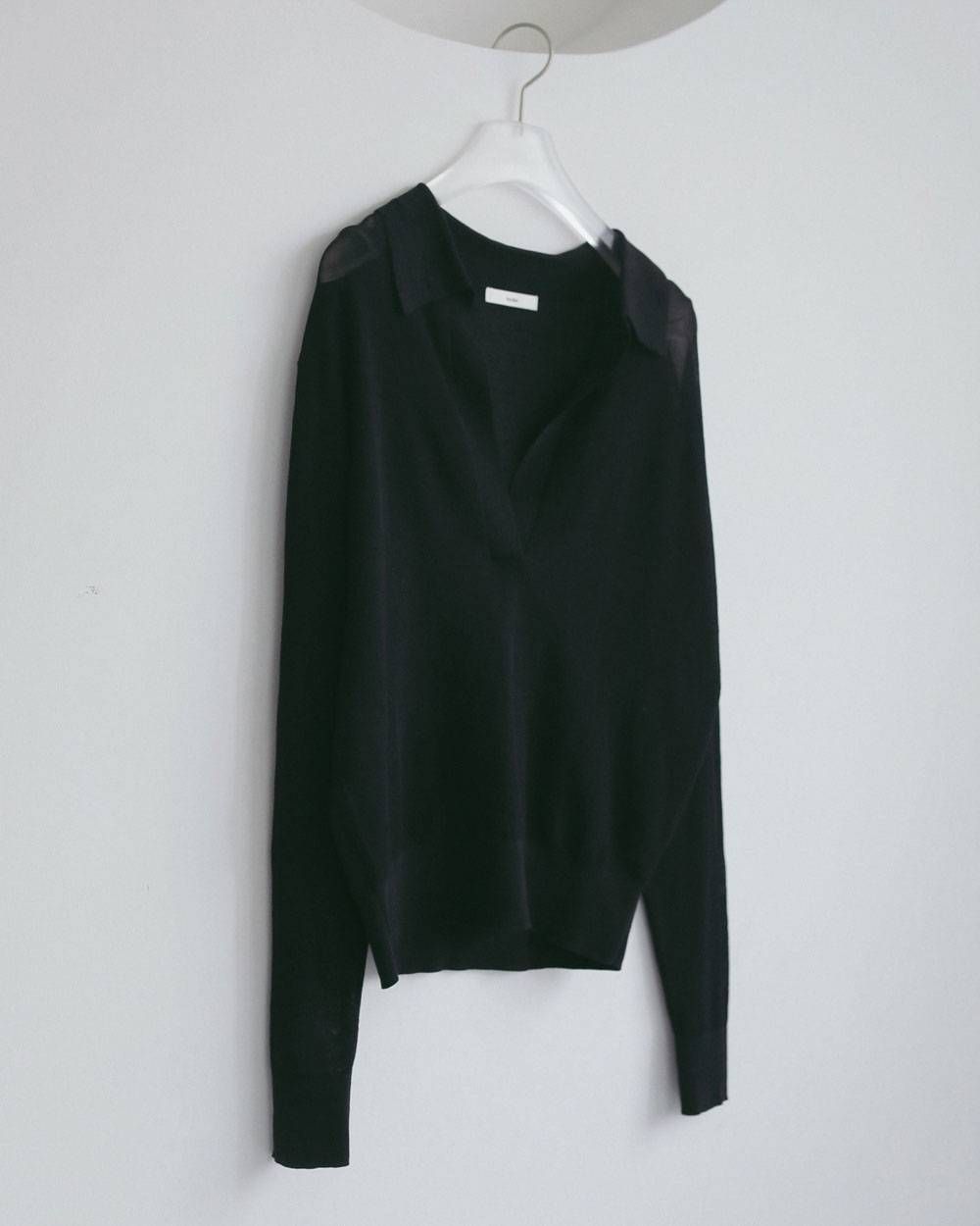 シアースキッパーニット (ブラック) Sheer Skipper Knit (Black) / 27SS