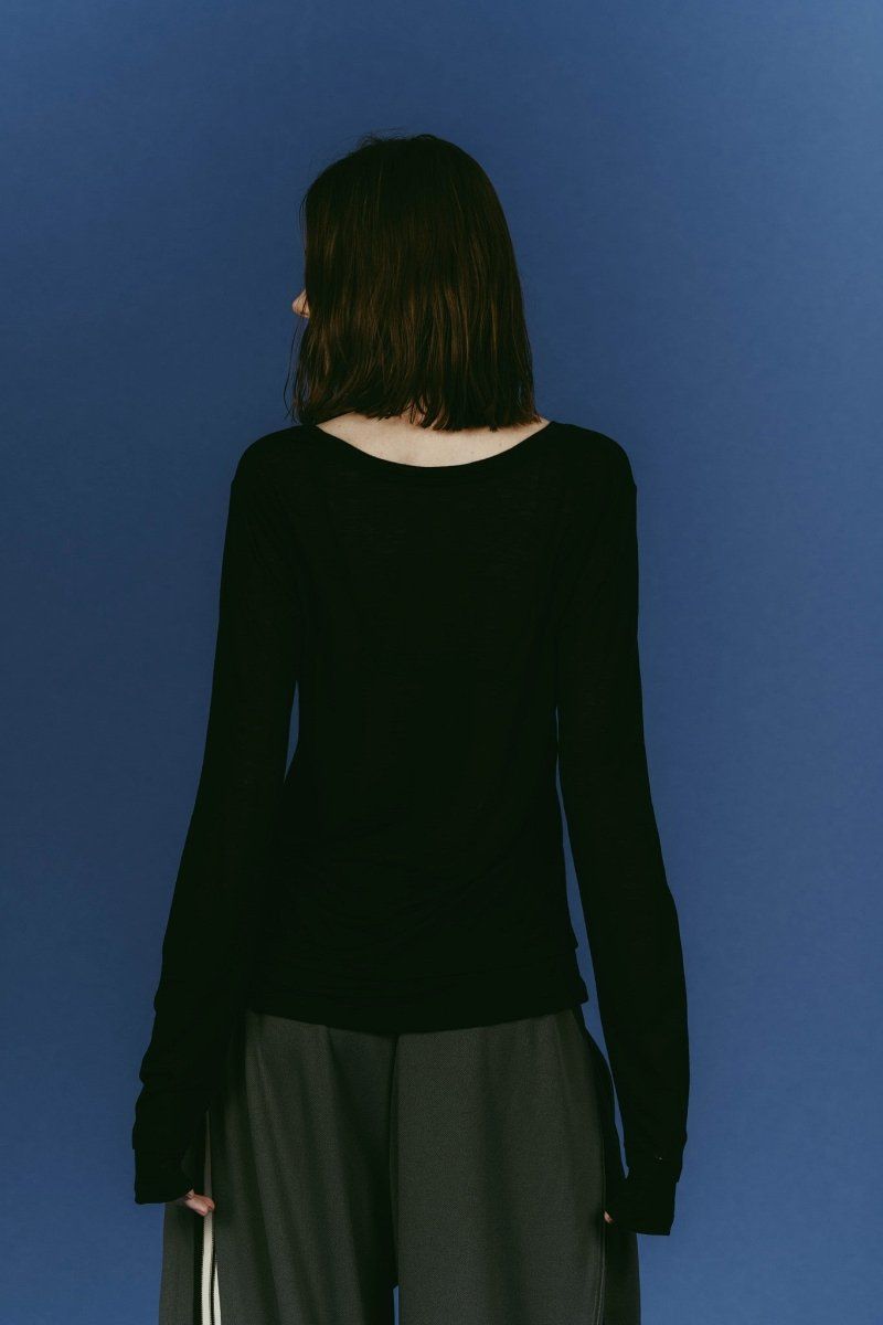 round neck layered top (Black) / ラウンドネックレイヤードトップス (ブラック) / 26SS