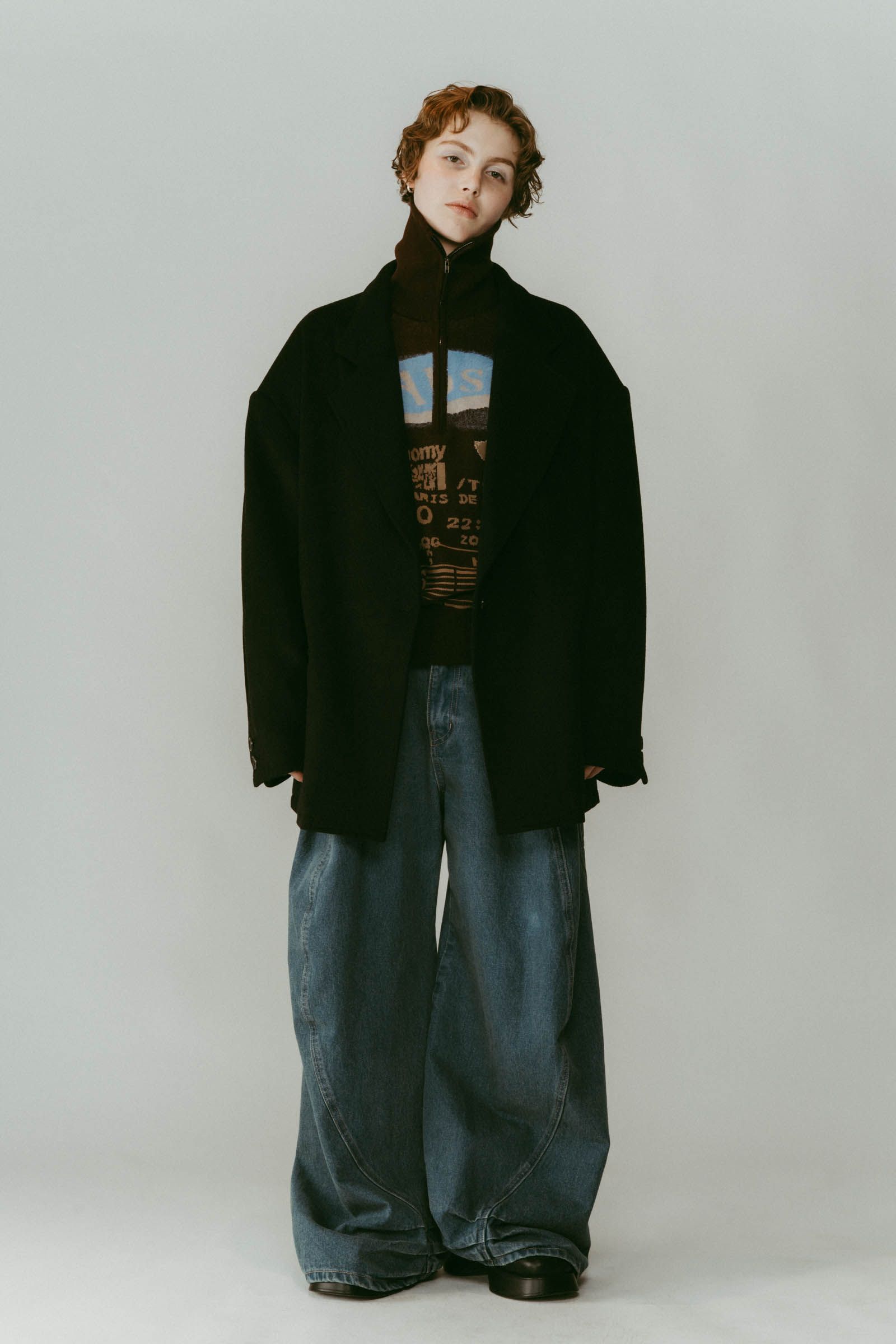 muffler overlay jacket(unisex) / マフラー オーバージャケット (ブラック) / 25AW