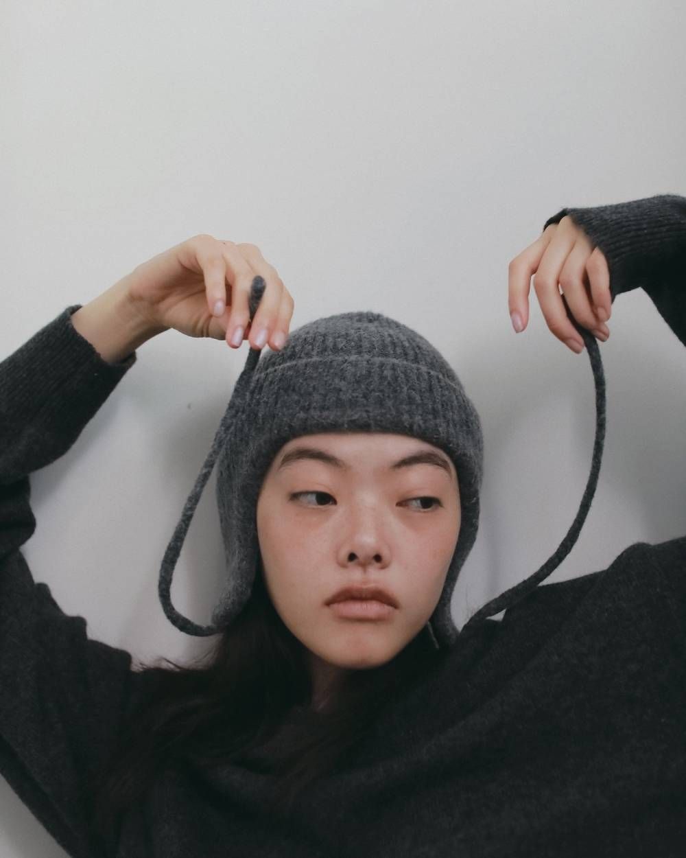 リブニット フライトキャップ (チャコールグレー) Ribknit Flight Cap (Charcoal gray) / 26AW 【6月29日まで期間限定予約】