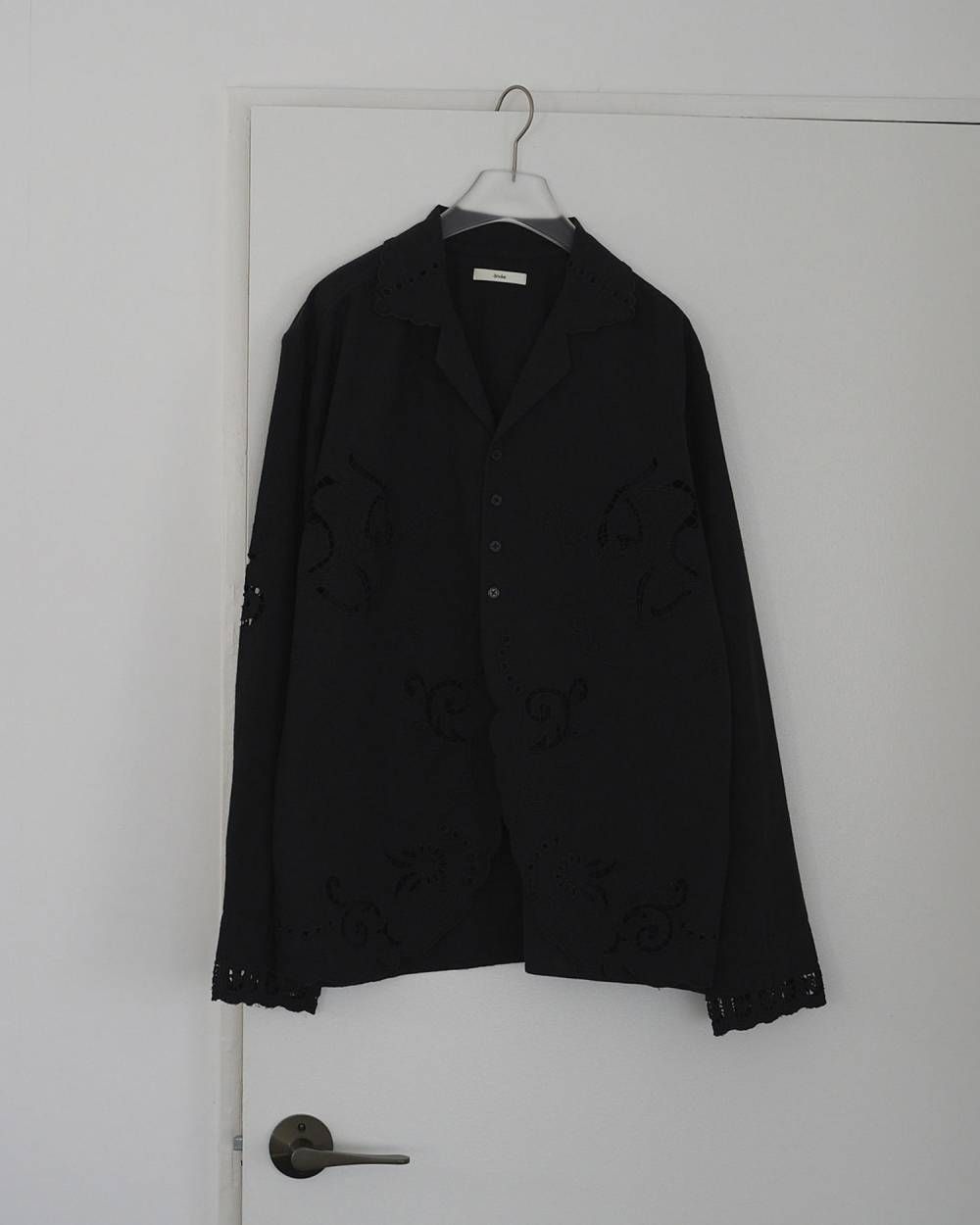 カットワーク オープンカラーシャツ (ブラック) Cutwork Opencollar Shirts (Black) /  26SS