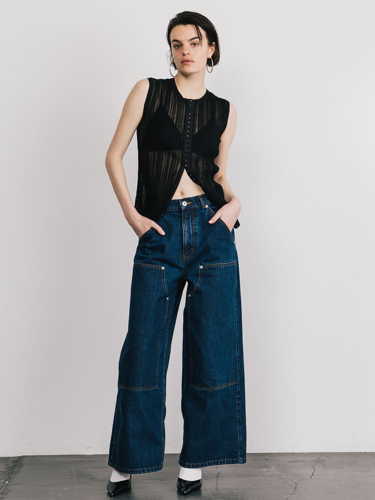 クレドナ CREDONA ユーロフックシアーリブトップ EURO HOOK SHEER RIB TOP【2025 新作】 CREDONA - 【25SS】EURO HOOK SHEER RIB TOP / シアーリブトップ