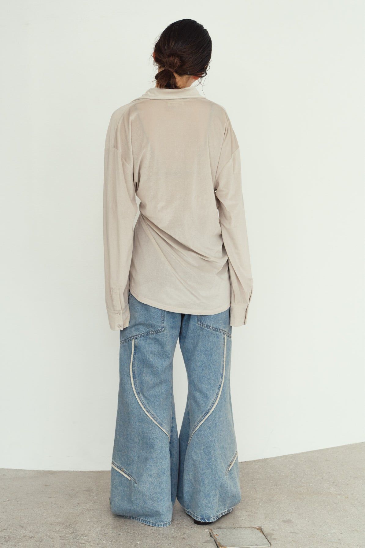 2ウェイ ベロアシャツ (ライトグレー) 2way velour shirt (Lightgray) / 26AW