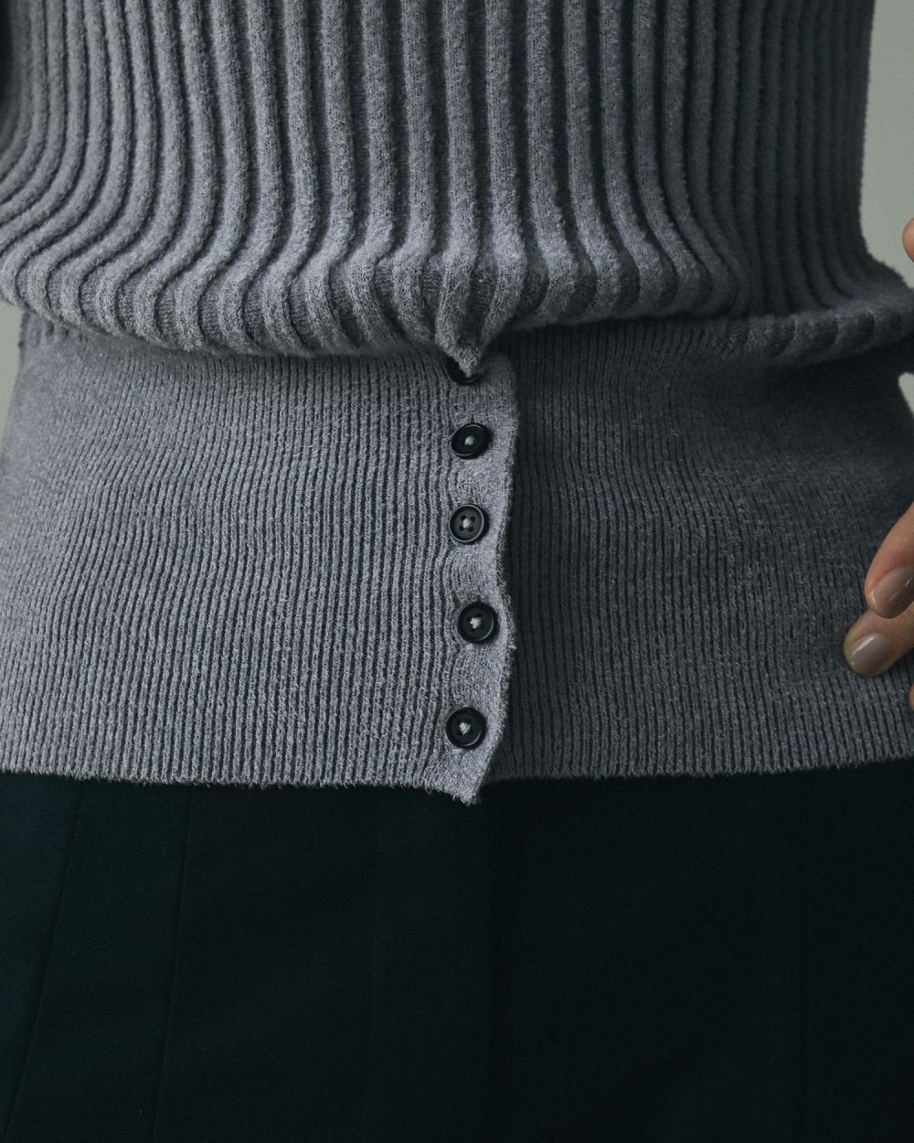Velour Rib Knit / ベロアリブニット (ライトグレー)