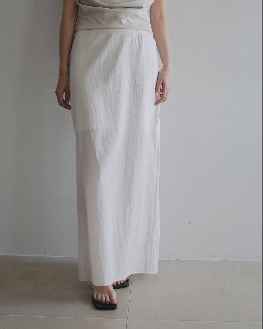 シアーペンシルスカート (ホワイト) Sheer Pencil Skirt (White) / 26SS