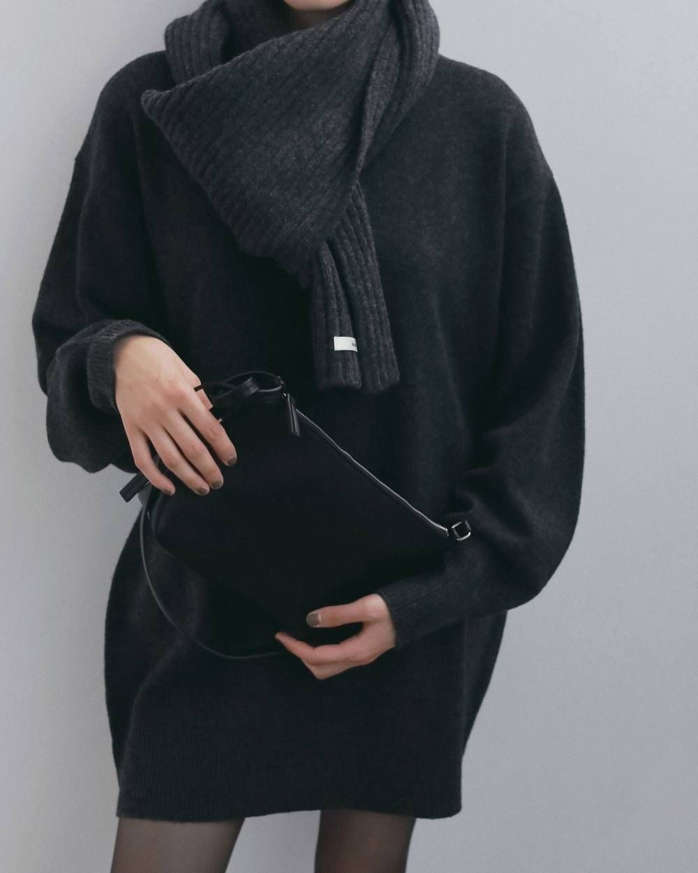 エコレザーハンドバッグ (ブラック) Ecoleather Hand Bag (Black) / 26AW 【6月29日まで期間限定予約】