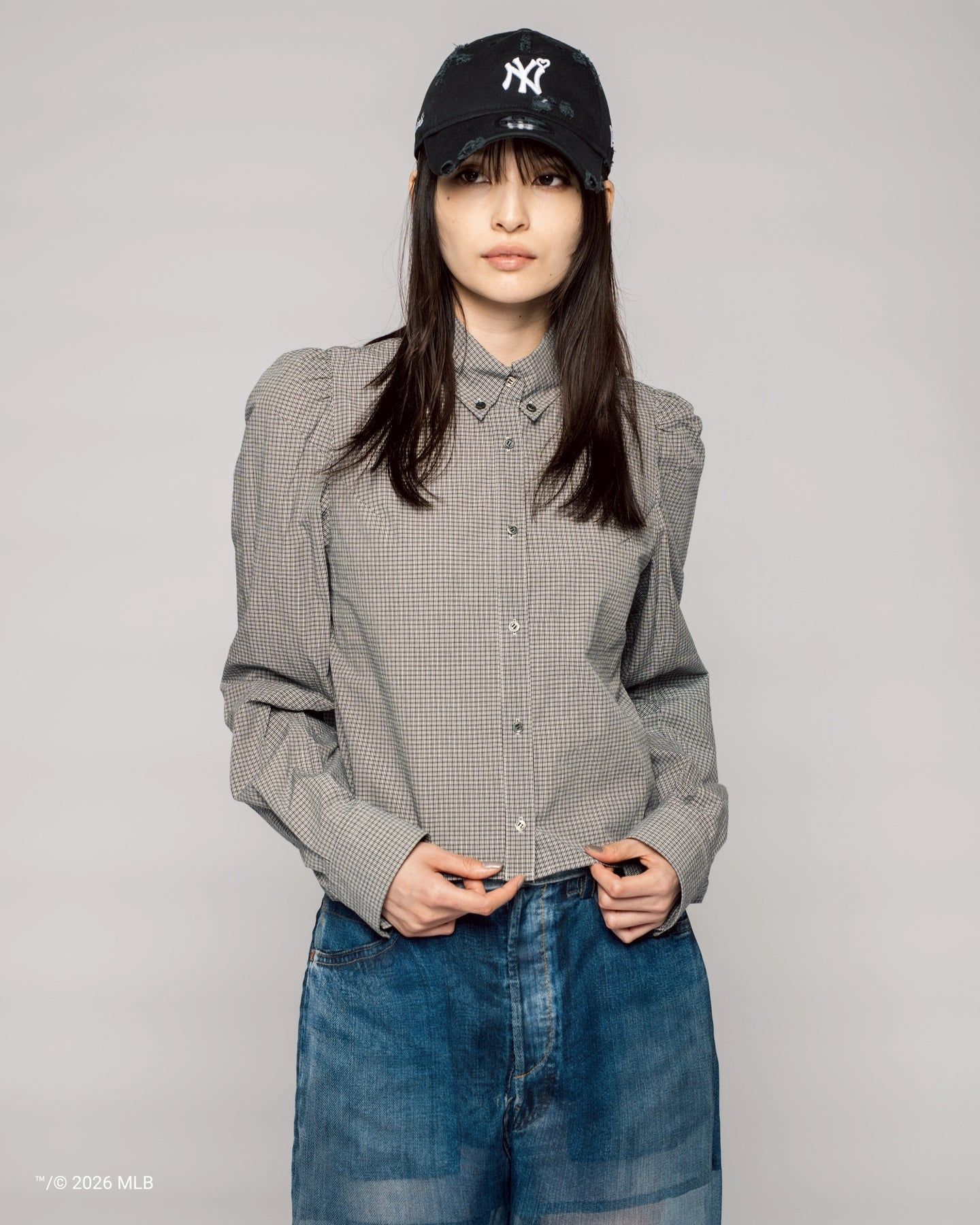 ニューエラ コラボ キャップ ヤンキース (ダメージブラック) × Newera Yankees Cap (Damage Black) / 26SS