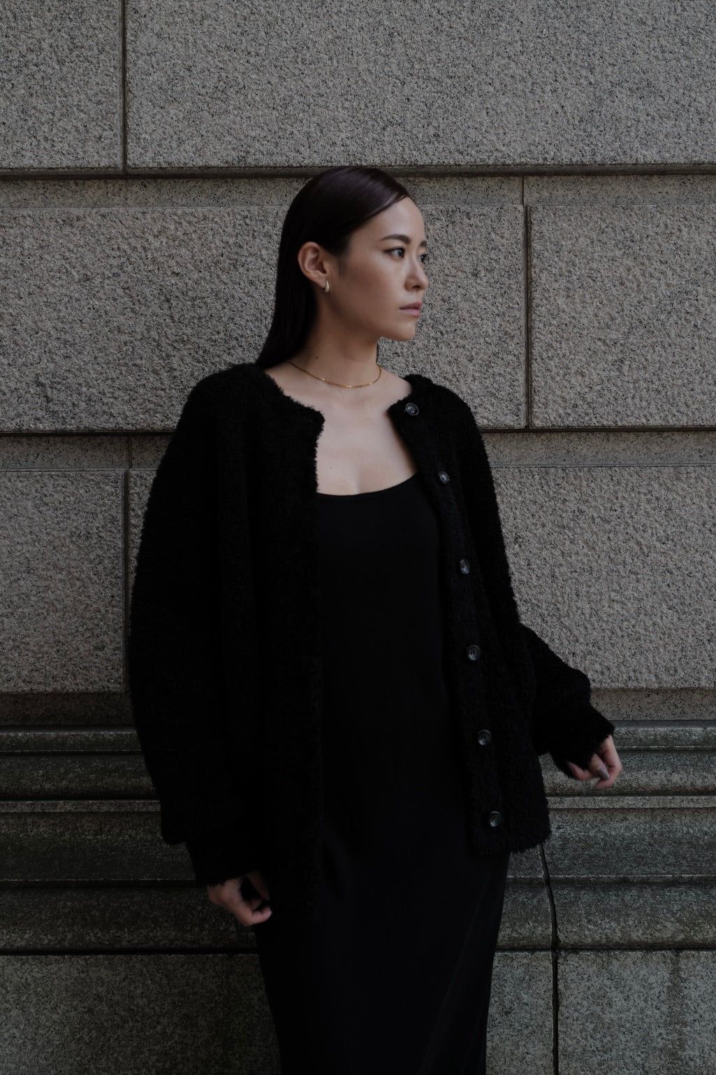 Poodle knit cardigan / プードルニット カーディガン (ブラック)