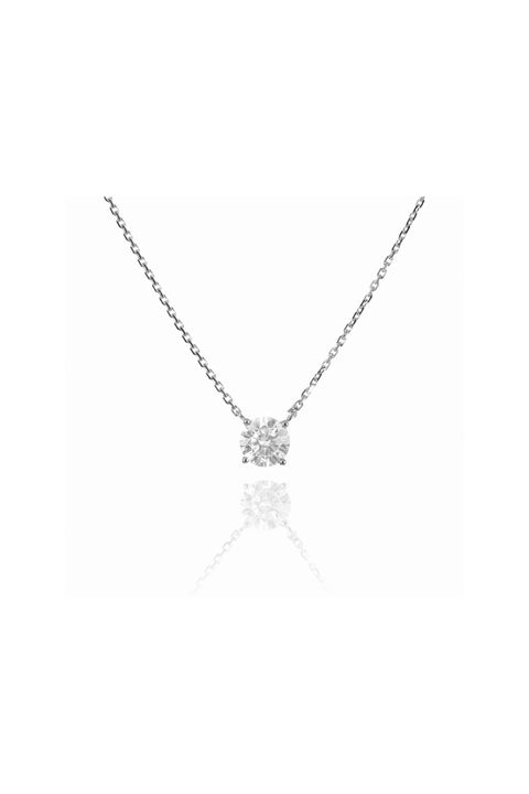 【即納】SOLITAIRE MOISSANITE NECKLACE / ソリティア モアサナイト ネックレス K10 0.5ct (ホワイトゴールド)