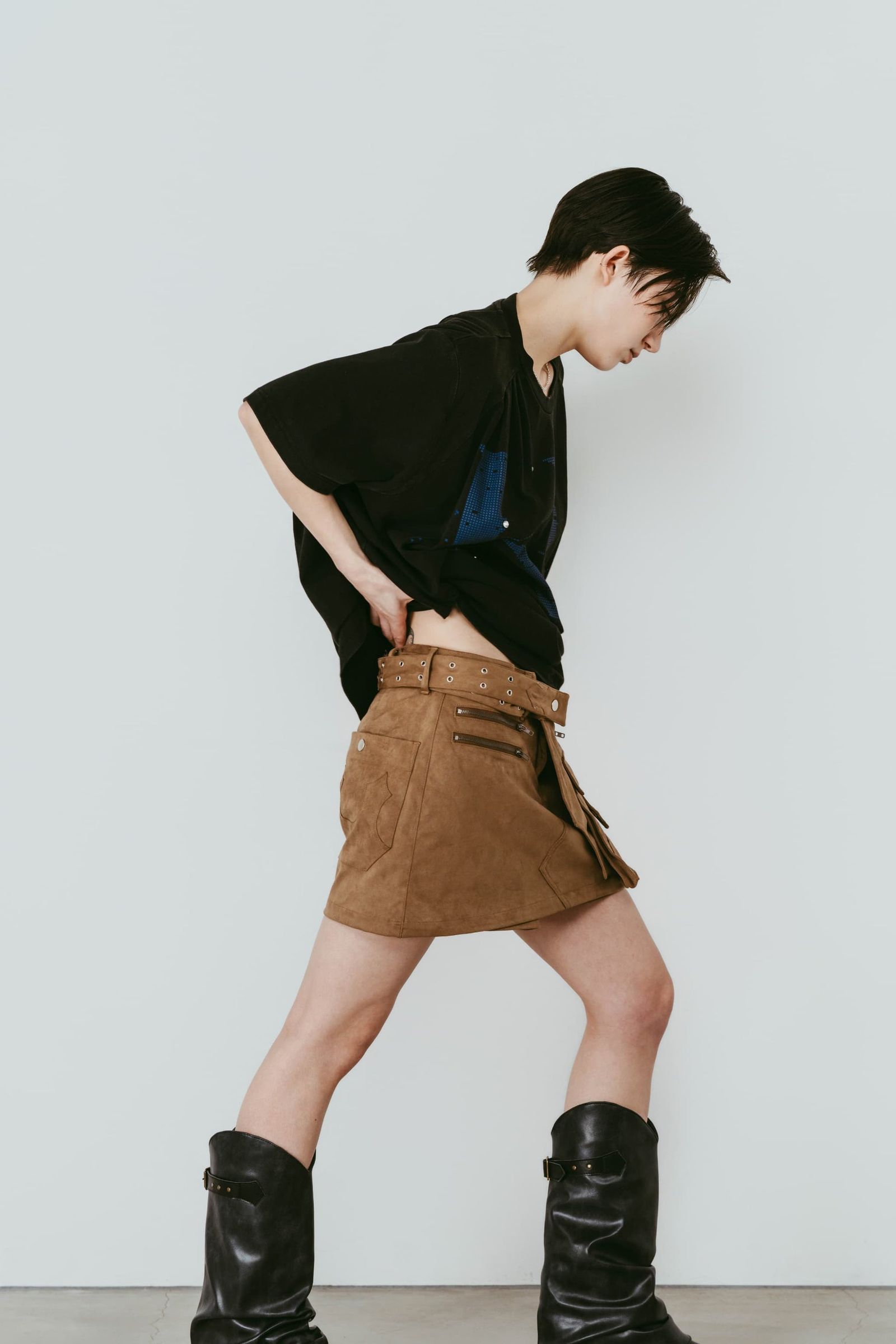 レイヤード スエードスコート (ブラウン) layered suede skort (Brown) /  26SS