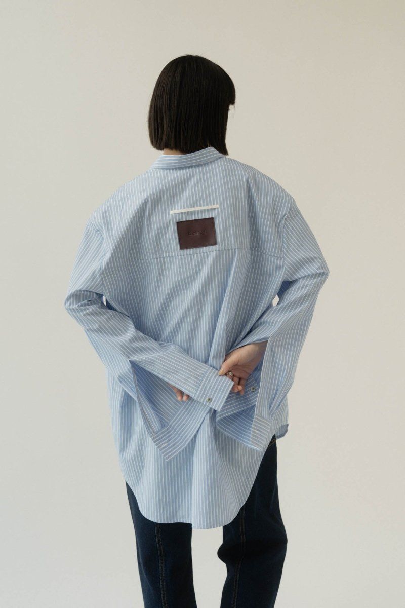 Knuth Marf - label over shirt(unisex) / ラベル オーバー