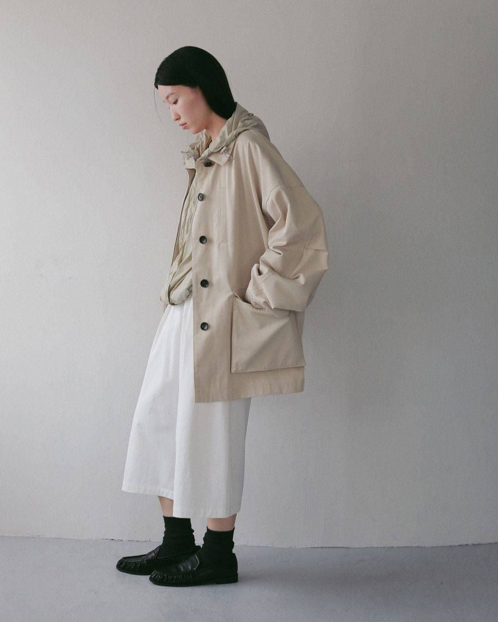 オーバーハーフコート (アイボリー) Over Half Coat (Ivory) / 27SS