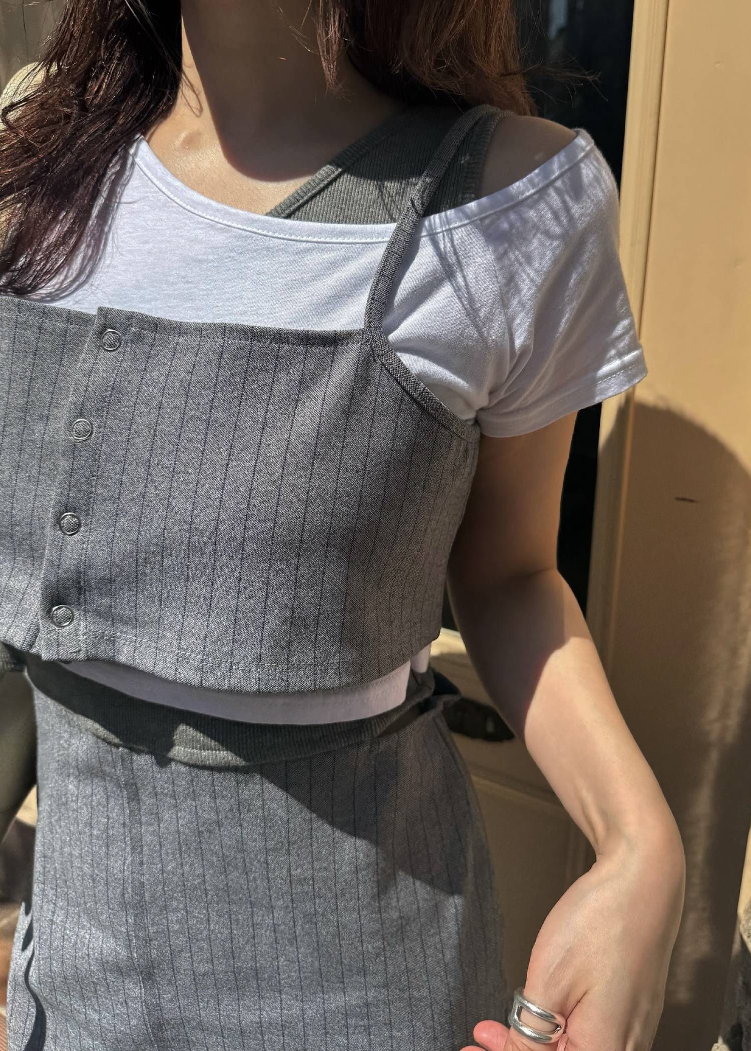 レイヤード3ピース ワンピース (ミックス) asymmetry layered 3 piece stripe OP (Mix) /  26SS