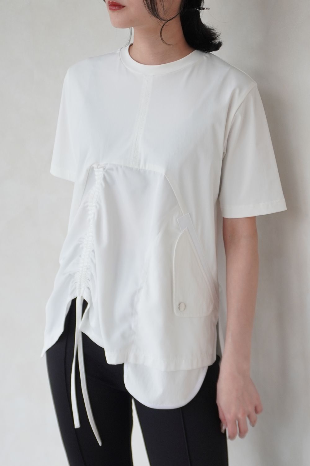 トップス UN3D HOLE DETAIL T-SH 522522701101 UN3D. tシャツ HOLE DETAIL T-SH「セットアップ着用可能