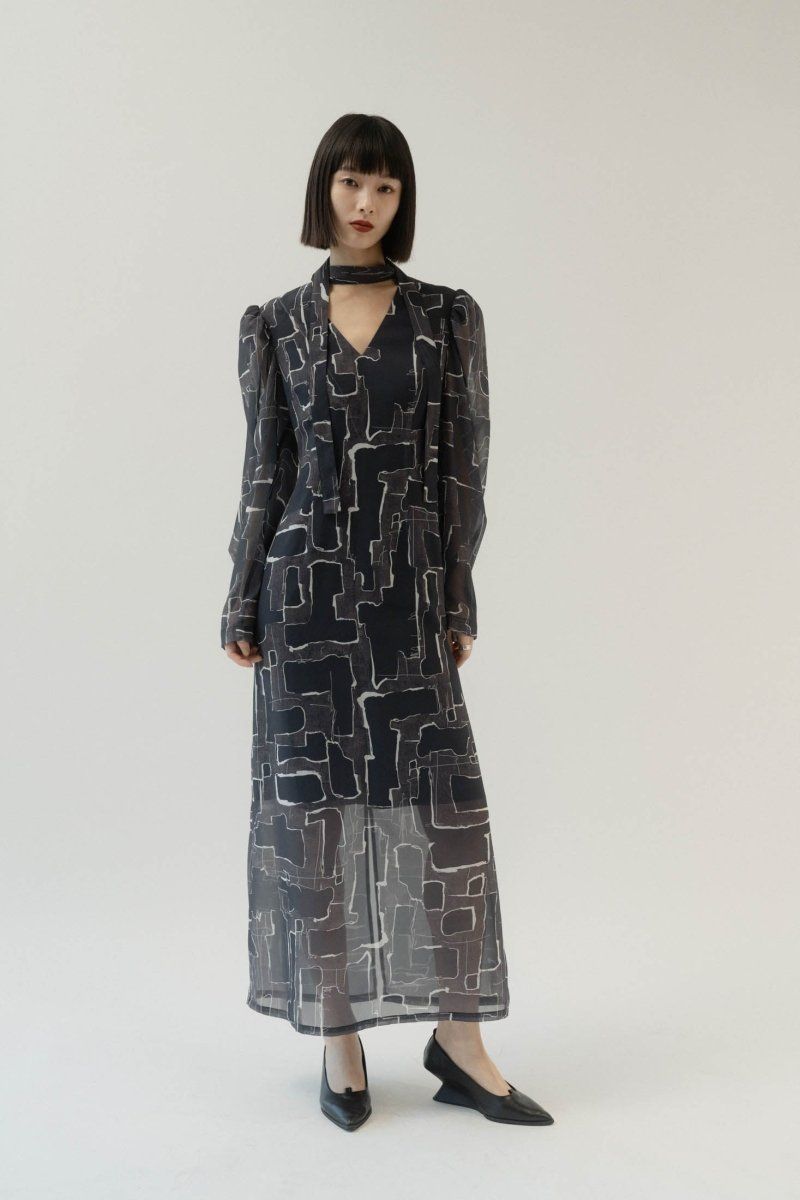 puff sleeve sheer one piece / パフスリーブシアーワンピース (パターン) / 25SS