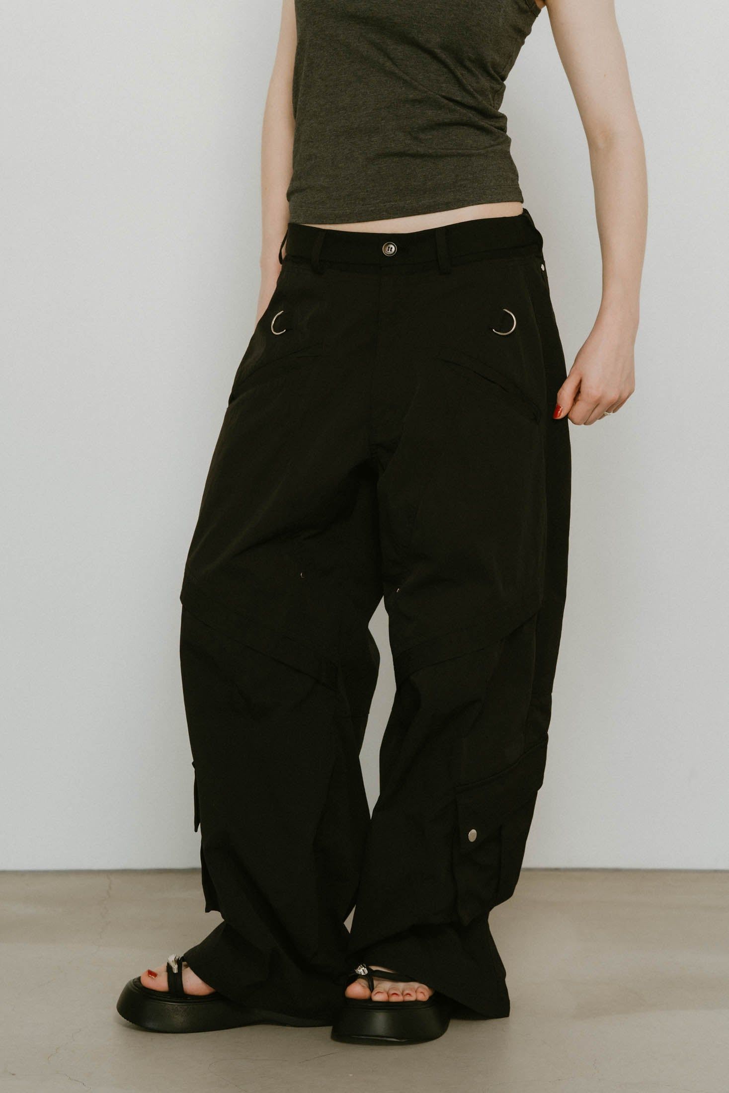 docking nylon pants(unisex) / ドッキングナイロンパンツ (ブラック) / 25SS
