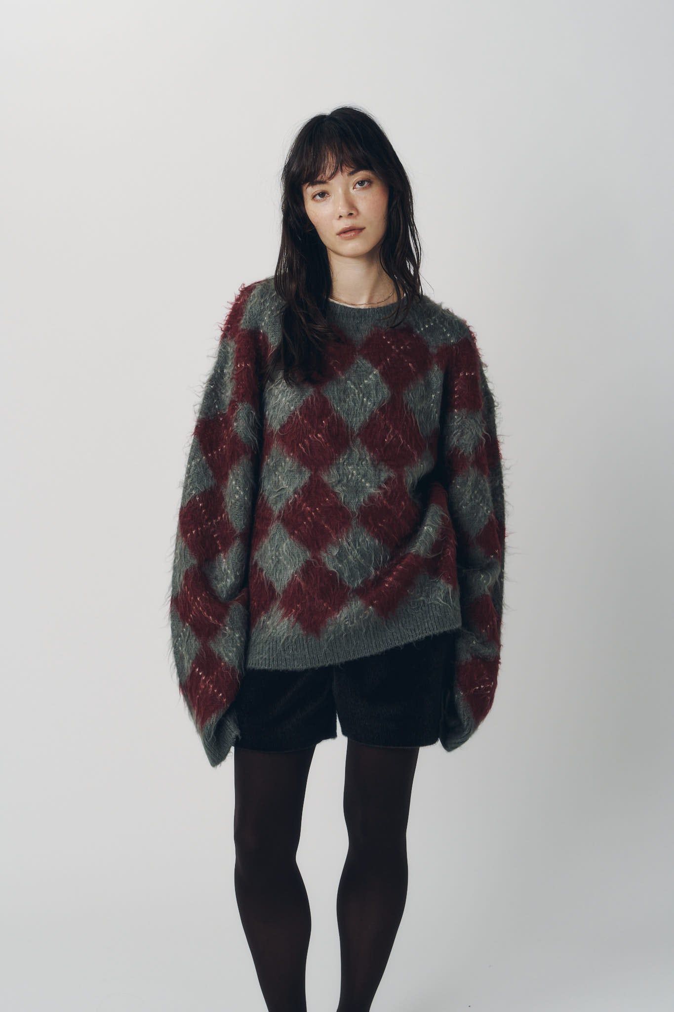 アーガイルニット (レッド) argyle knit(unisex) (Red) / 26AW