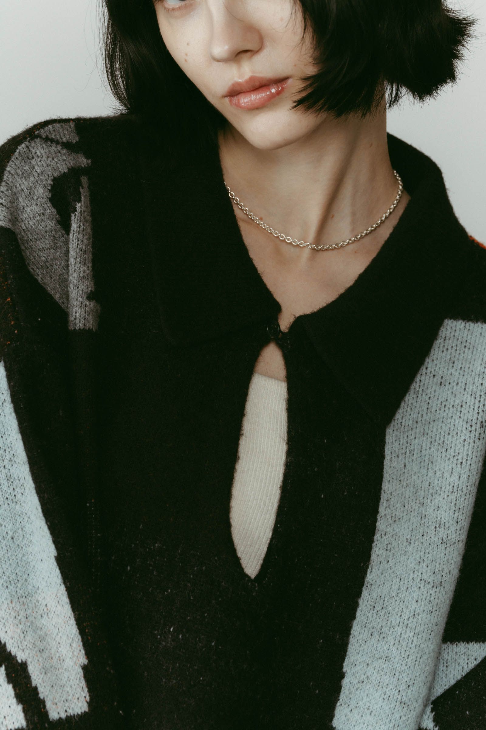 K design knit pullover(unisex) / Kデザイン ニットプルオーバー (ブラック) / 25AW