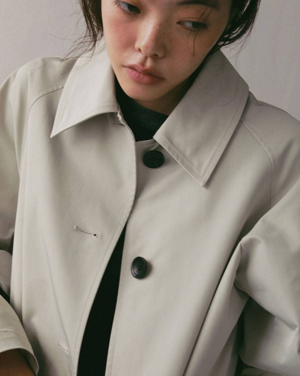 ツイルステンカラーコート (オートミール) Soutiencollar Twill Coat (Oatmeal) / 27SS