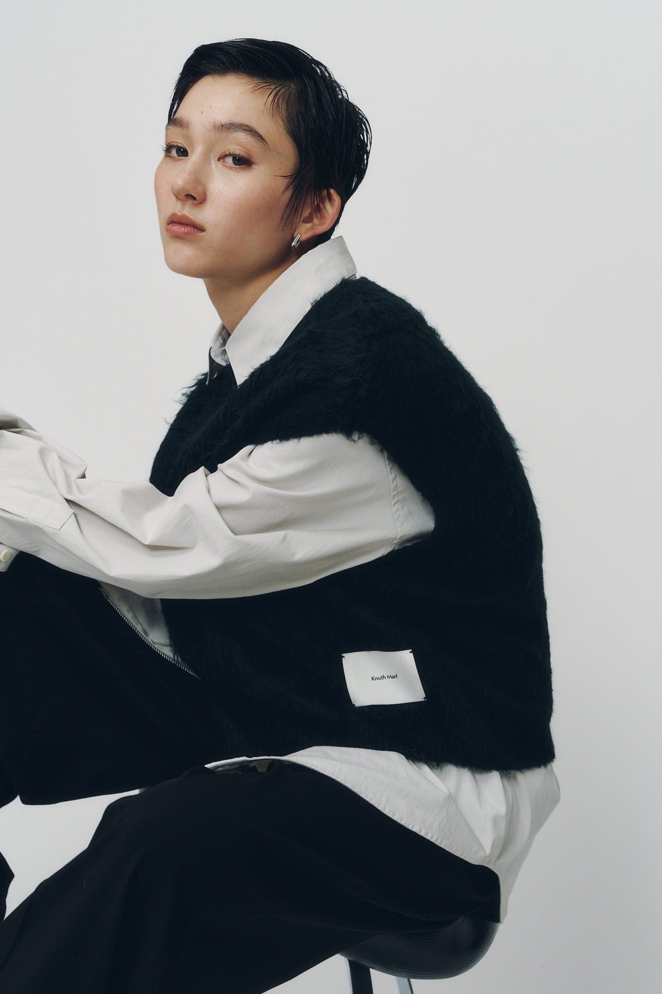 アーガイルニットベスト (ブラック) argyle knit vest (Black) / 26AW