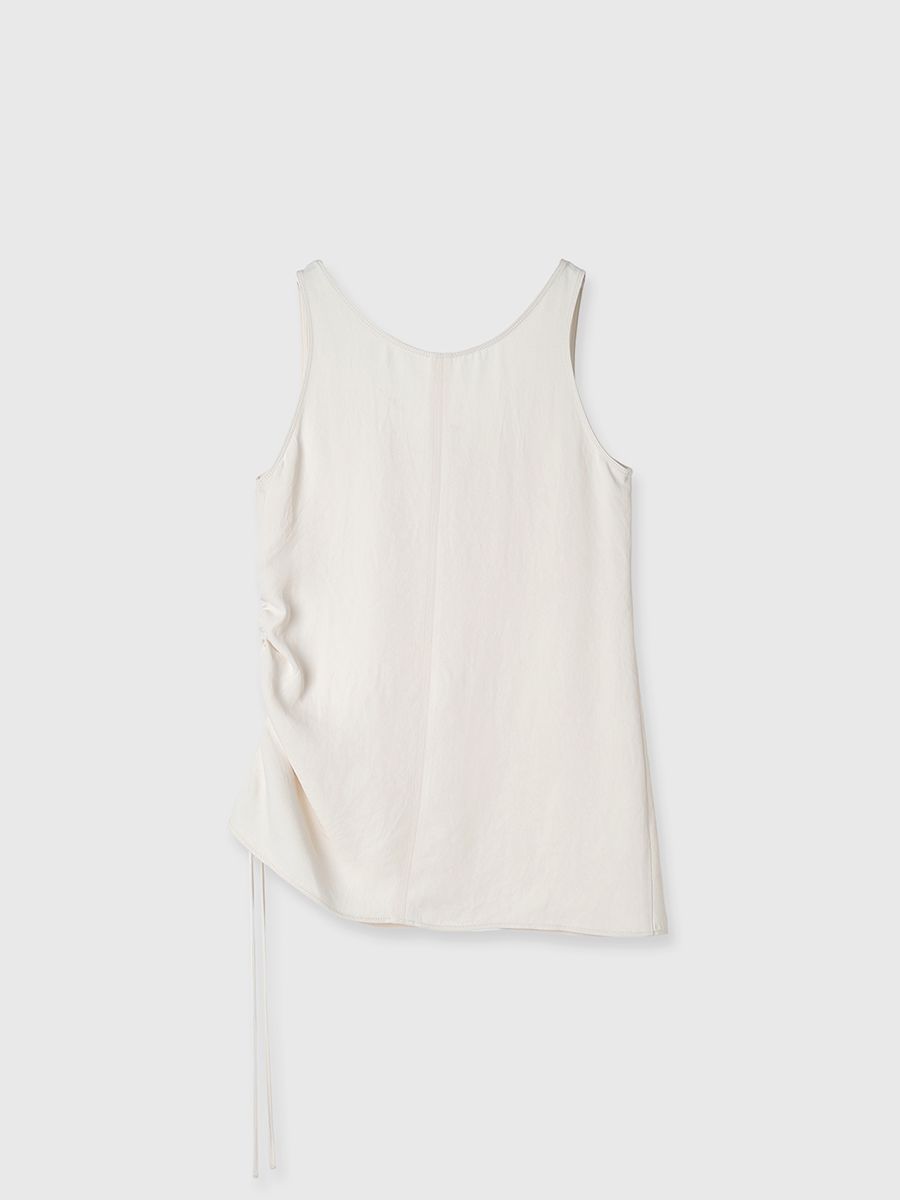 【25SS】ACETATE GATHER TANK / アセテートギャザータンクトップ (アイボリー)