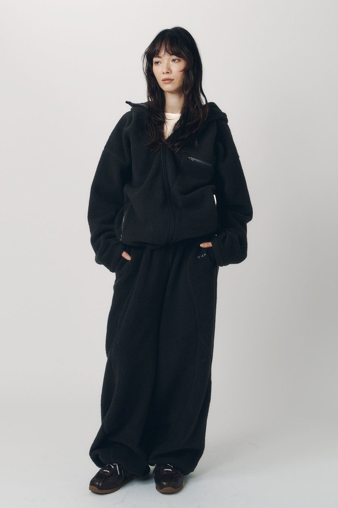 ボアパンツ (ブラック) switching boa pants(unisex) (Black) / 26AW