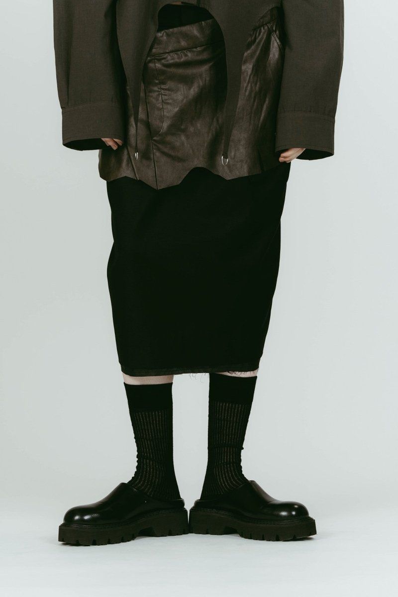 round toe sabot sandals (Black) / ラウンドトゥ サボサンダル (ブラック) / 26SS