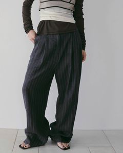 リネンタックパンツ (ネイビー) Linen Tuck Pants (Navy) /  26SS