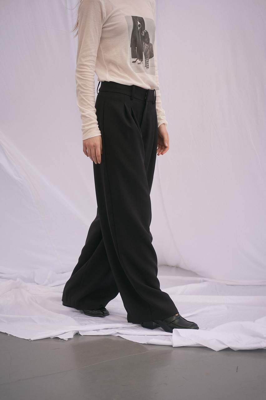 ドレープワイドパンツ (ブラック) Draped Wide-Leg Pants (Black) /  26AW