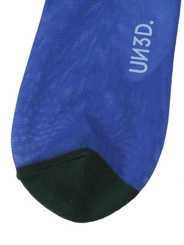 BACK LINE SHEER SOCKS / バックラインシアーソックス (ブルー)