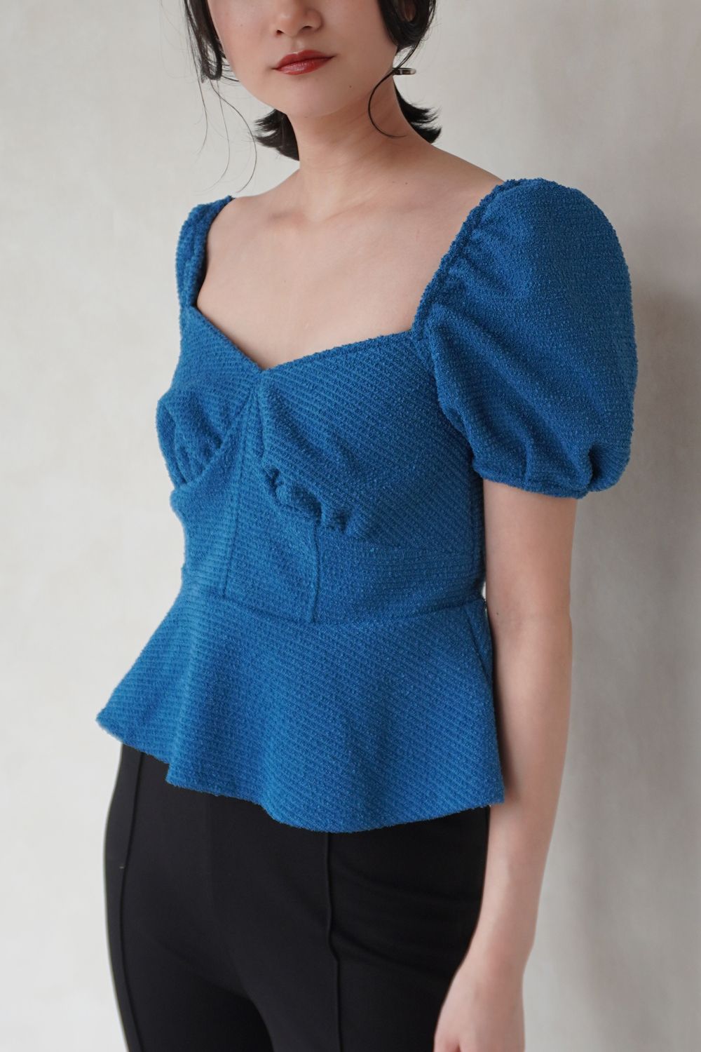 POOFY TOWEL LIKE MINI TOP / パイル ミニトップス (ブルー)