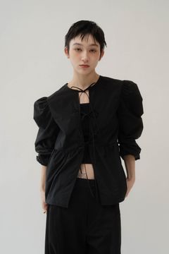 2way ribbon lady blouse / リボン レディーブラウス (ブラック) / 25SS