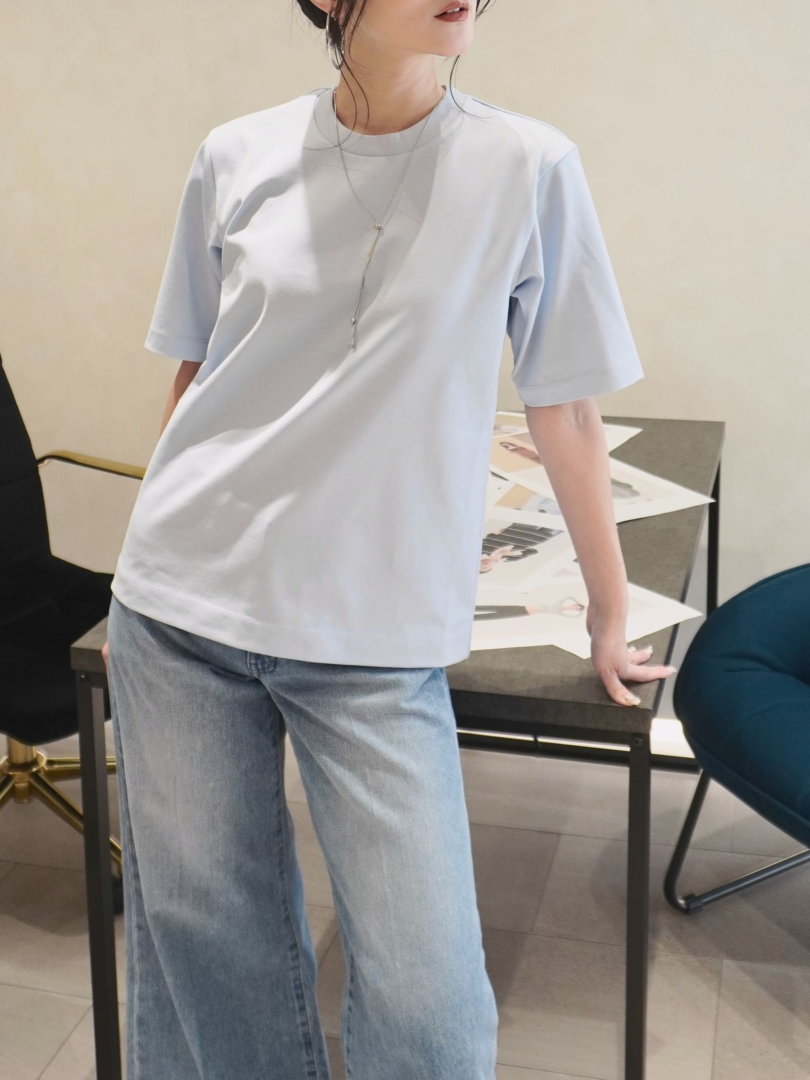 【25SS】REFINA COMPACT T-SHIRT / リフィナコンパクトTシャツ (サックス)