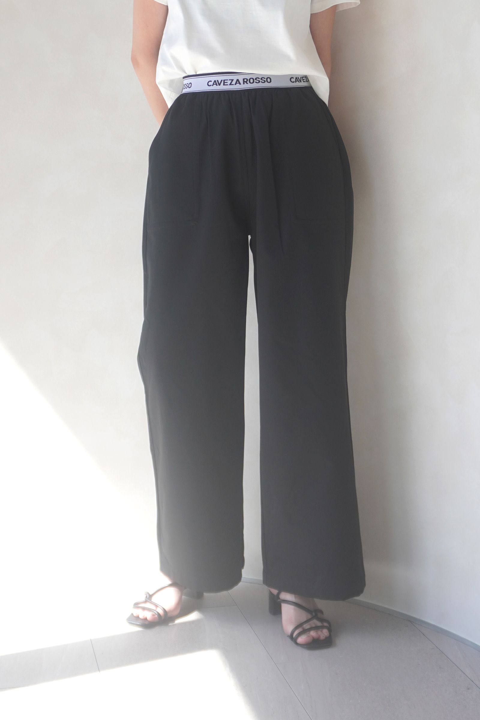 定価¥22000 新品　cavezarosso パンツ　23インチ CAVEZA ROSSO - LOGO BELT STRAIGHT PANTS / ロゴベルト