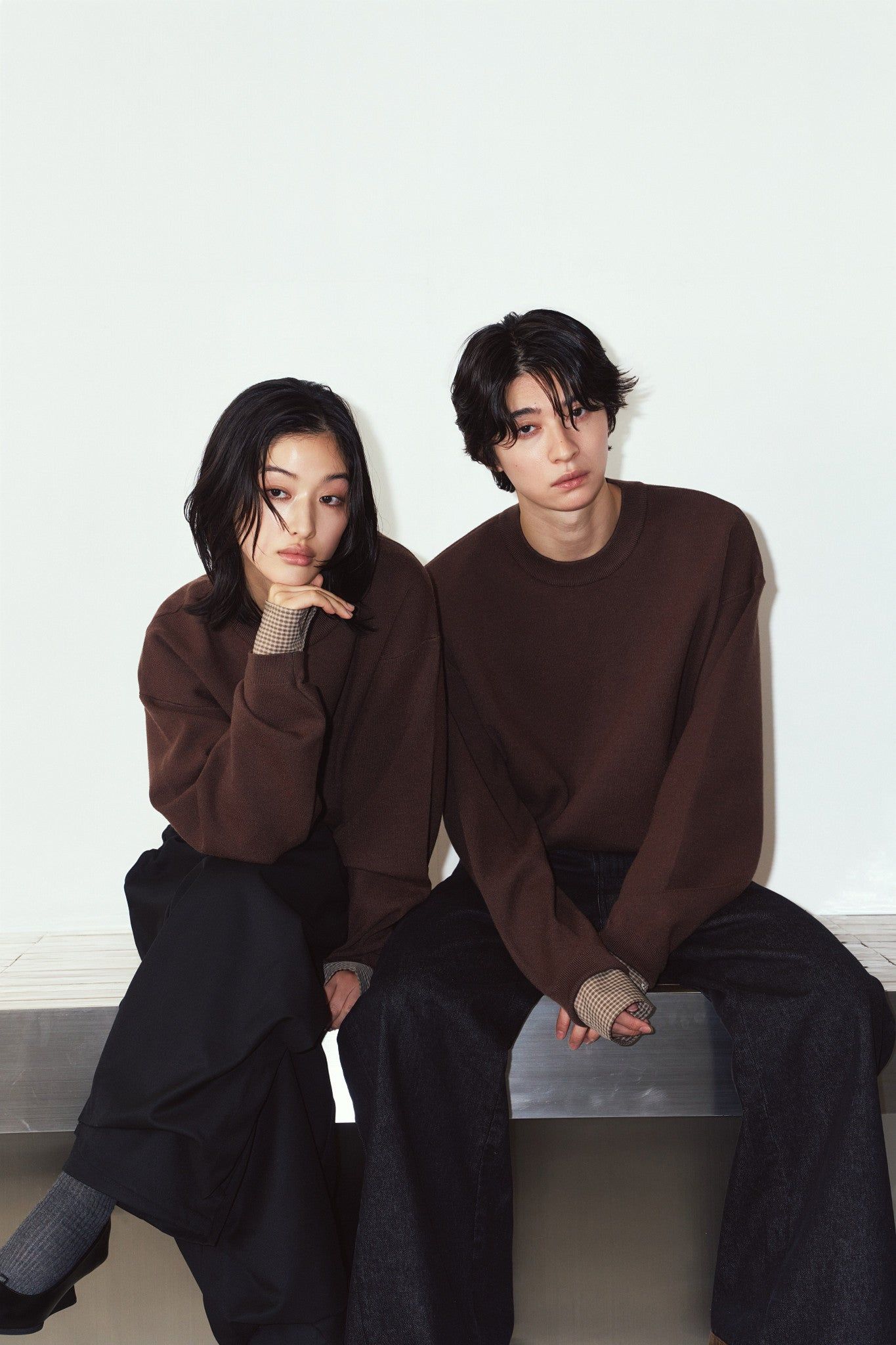 【LADIESサイズ】2ウェイ ノームコア ニット (ブラウン) 2way cuffs normcore knit (Brown) / 26AW