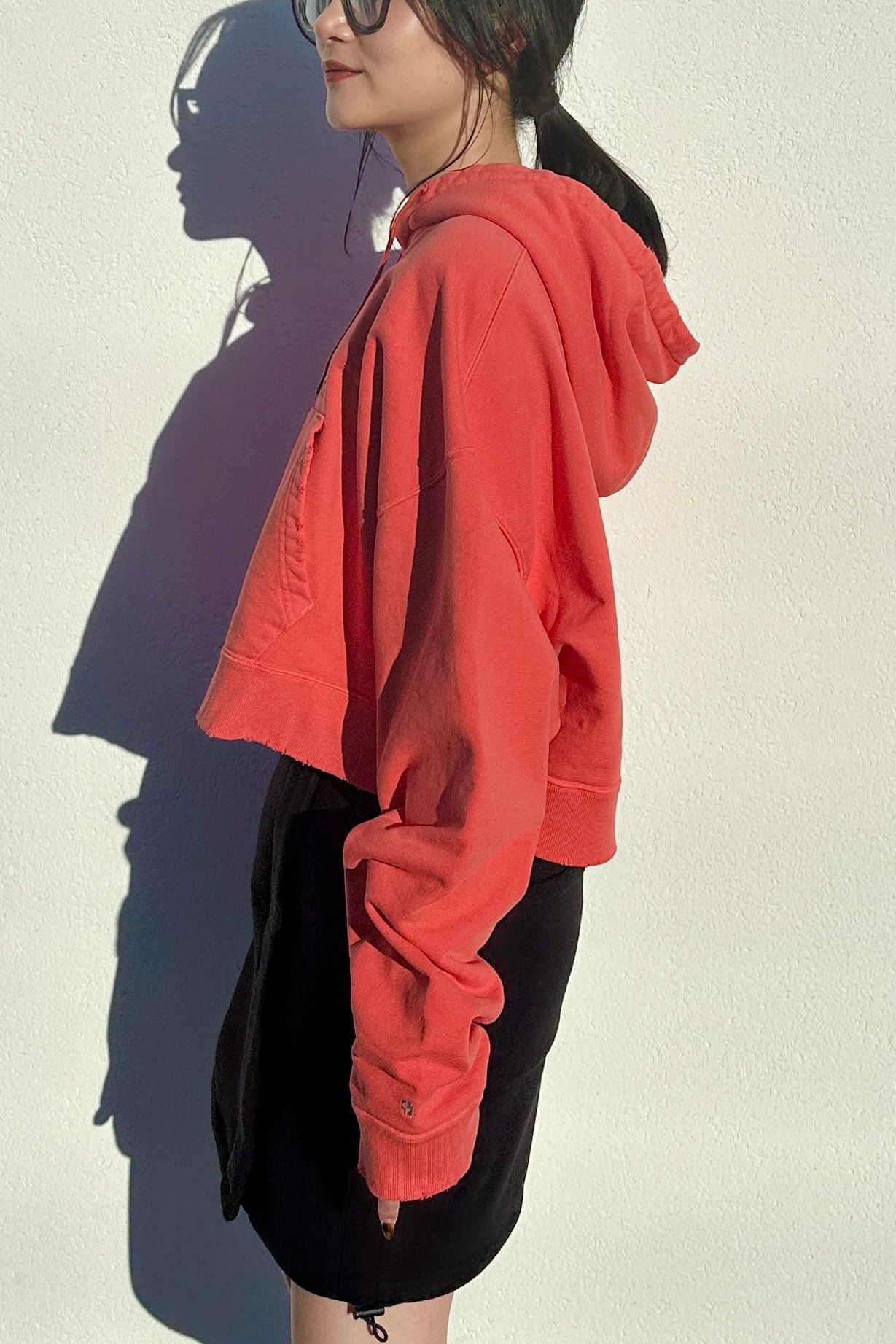 【残り1点】NOUNLESS SHORT HOODIE TOPS (ORANGE) / ショートフーディトップス オレンジ