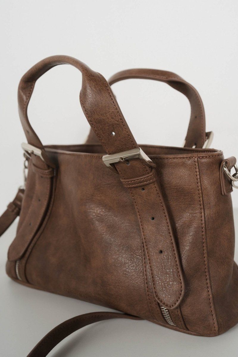 zip belt boston bag / ジップベルトボストンバッグ (ブラウン)