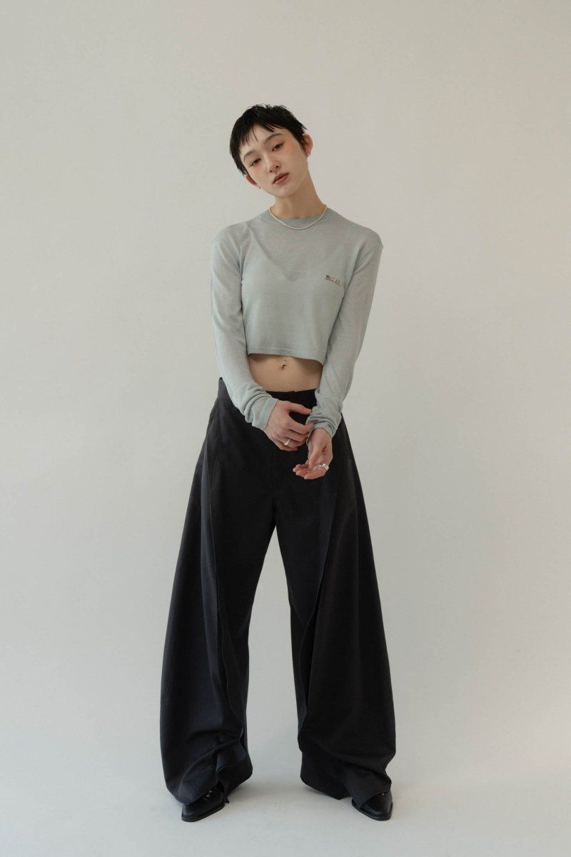 cropped sheer knit / クロップドシアーニット (ライトブルー) / 25SS