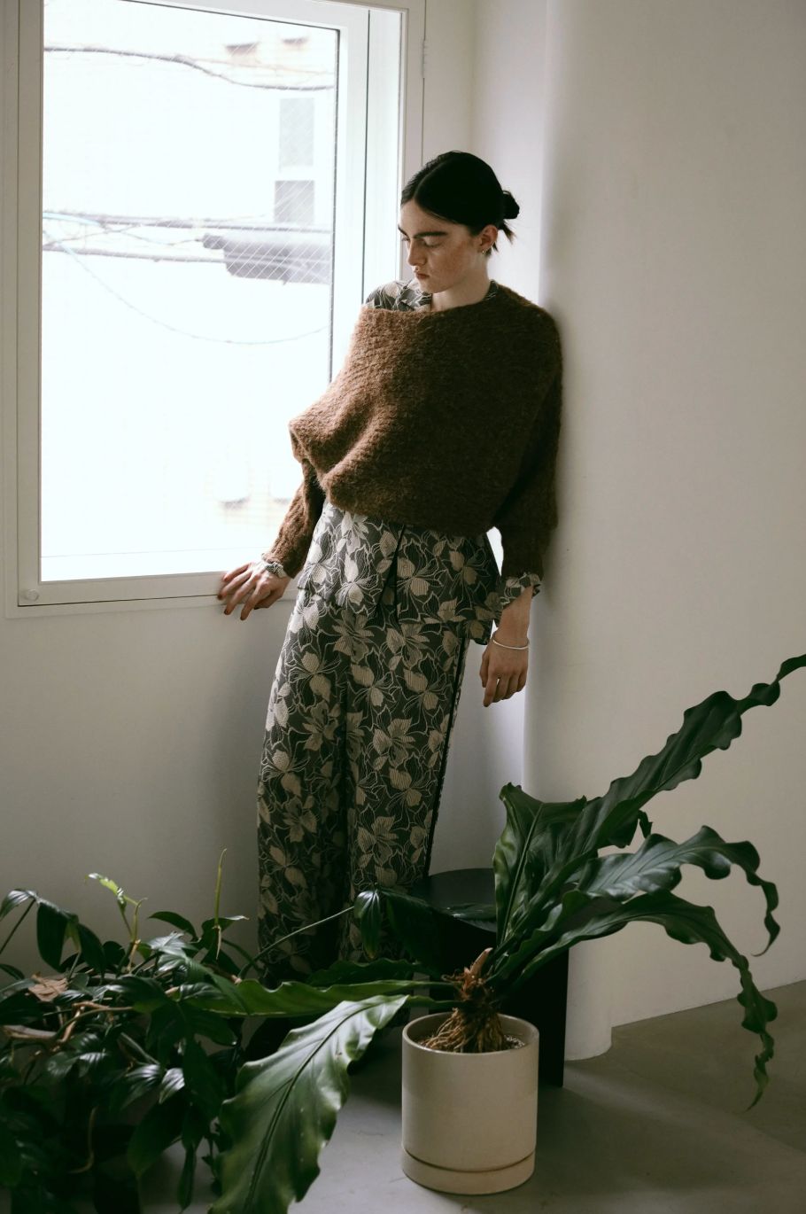 Noah jacquard pants / ジャガードパンツ (ブラック)