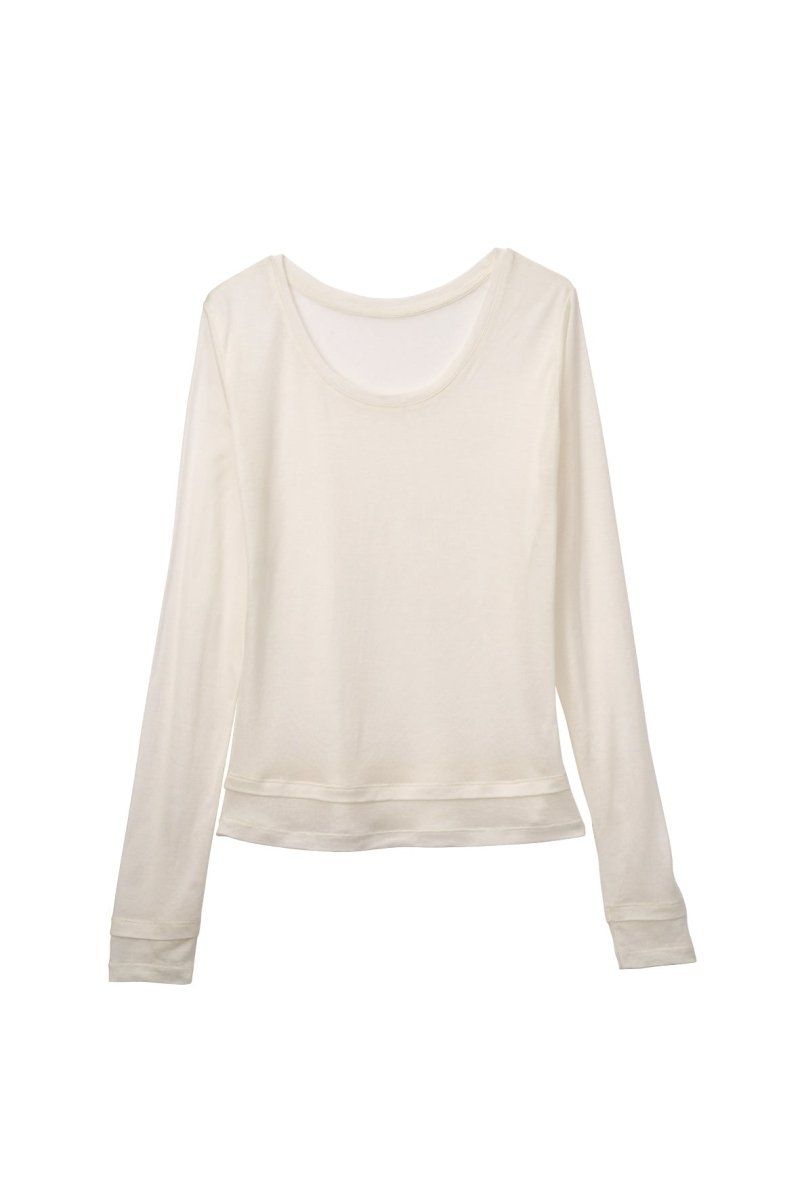 round neck layered top (White) / ラウンドネックレイヤードトップス (ホワイト) / 26SS