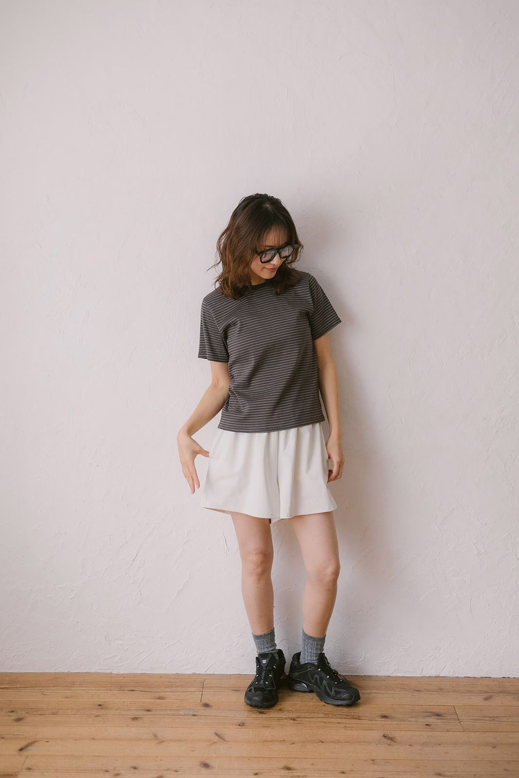 コンフォートスリムボーダーTシャツ (ブラウン) Slim Border T-shirt (Brown /  26SS