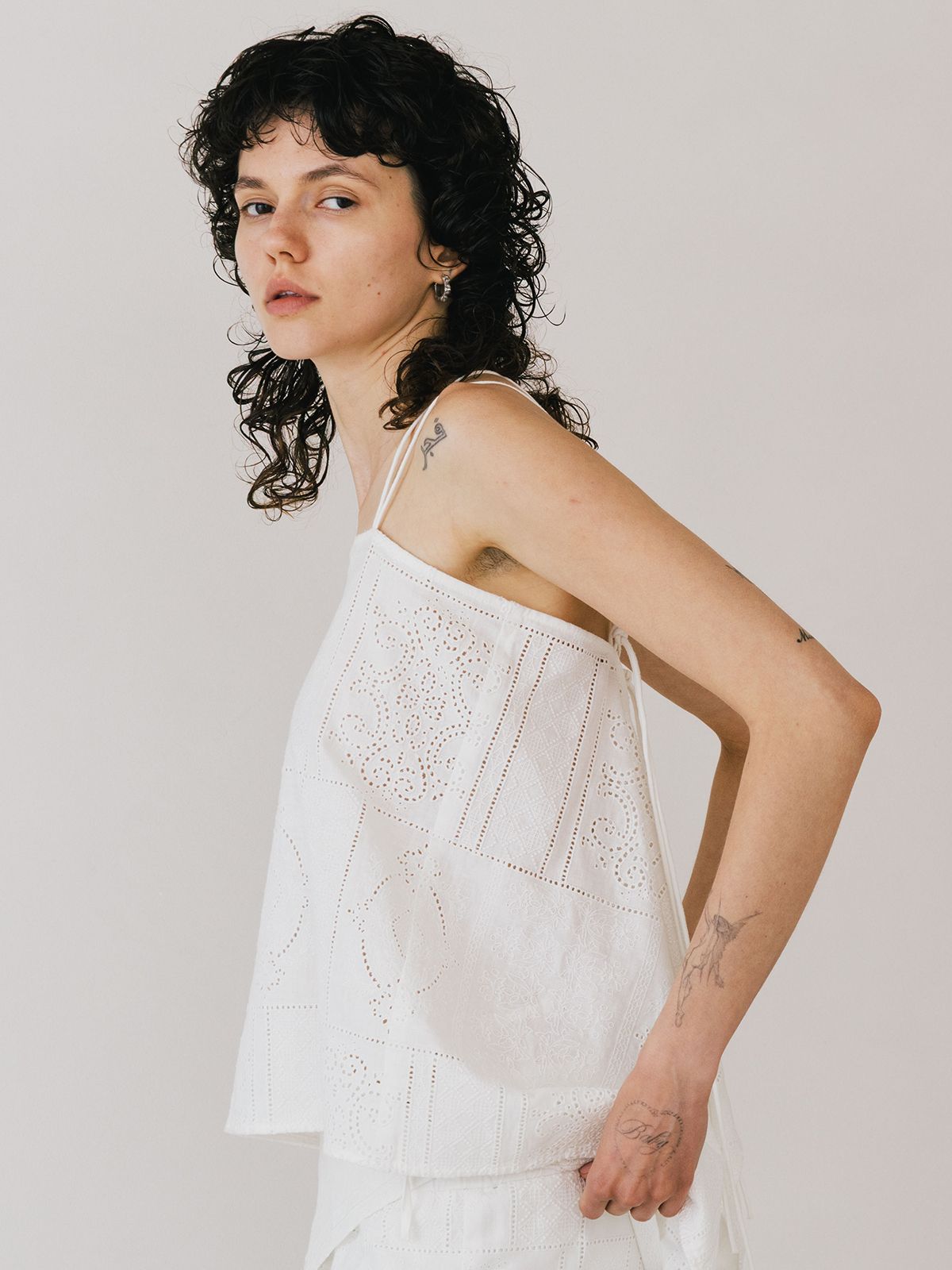 【25SS】CUTWORK LACE CAMI / カットワーク レースキャミソール (ホワイト)