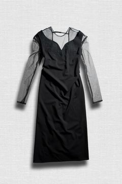 off shoulder design one piece / オフショルダーデザインワンピース (ブラック)