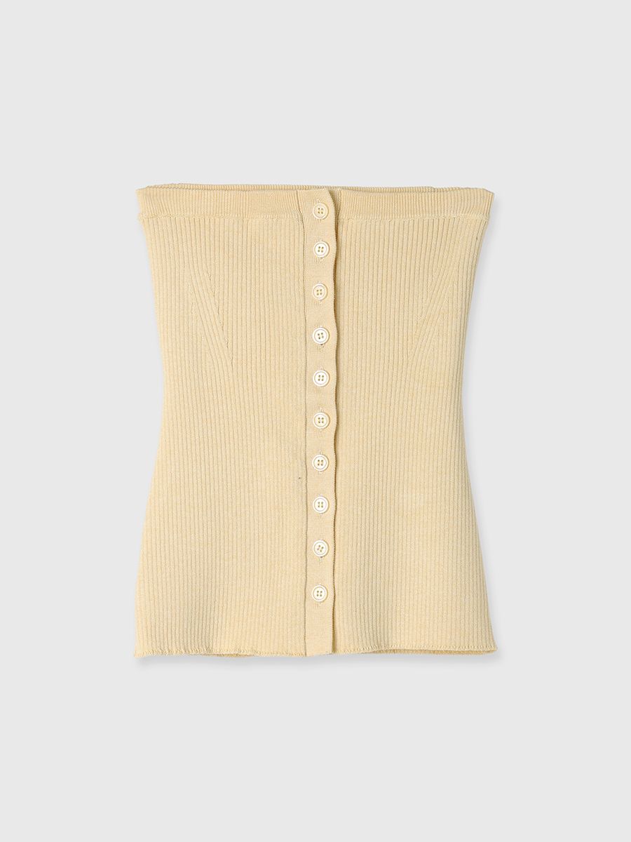 【25SS】RIB BUSTIER SET KNIT / リブ ビスチェセットニット (イエロー)