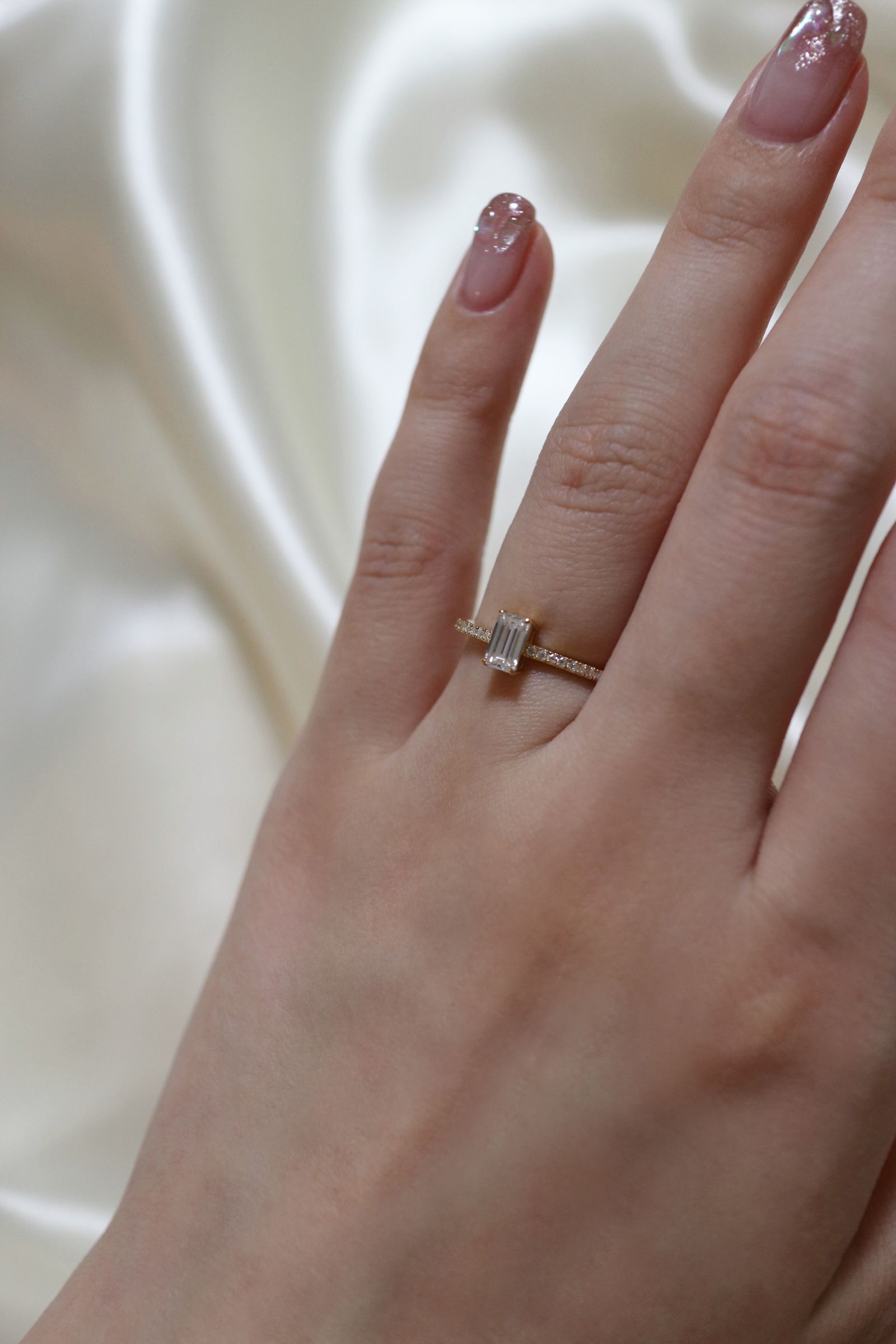 【未使用】GYPPHY k10 9号　エメラルドモアサナイトフルエタニティリング GYPPHY - 【即納】EMERALD MOISSANITE FULL ETERNITY RING