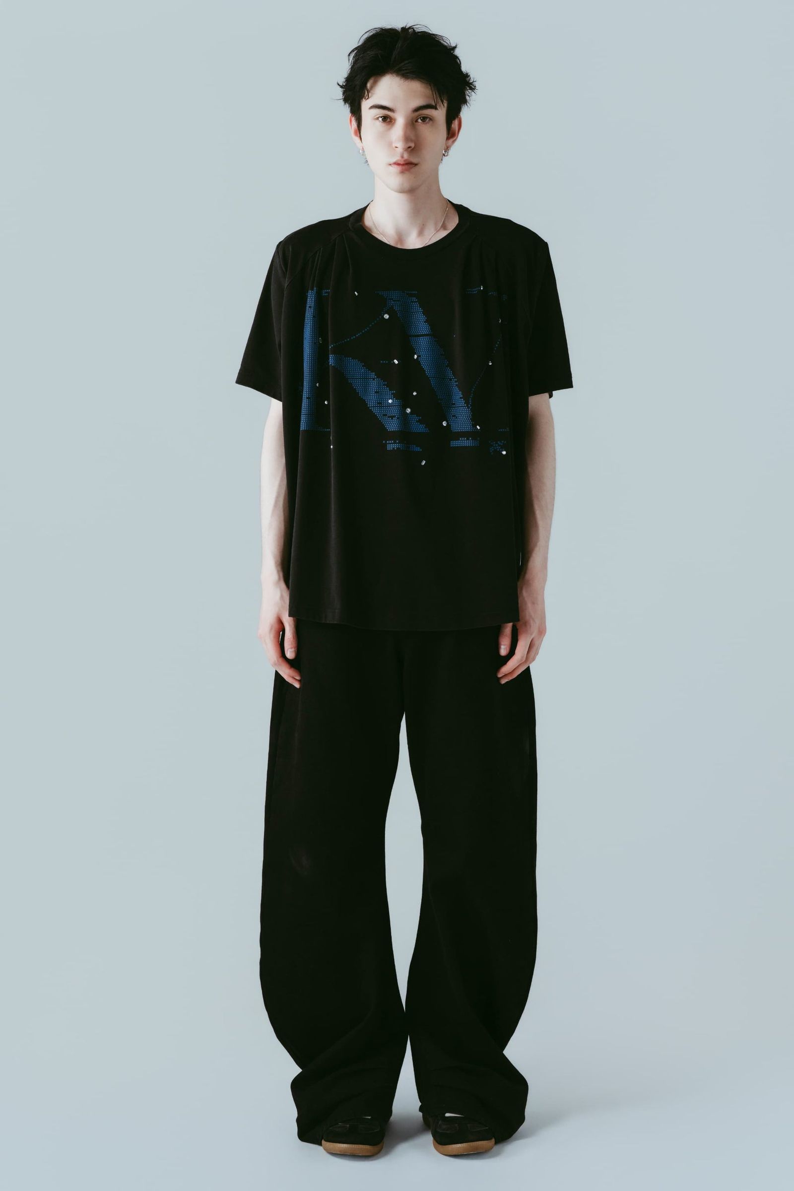タック オーバーサイズTシャツ (ブラック) tuck detail oversized tee(unisex) (Black) /  26SS