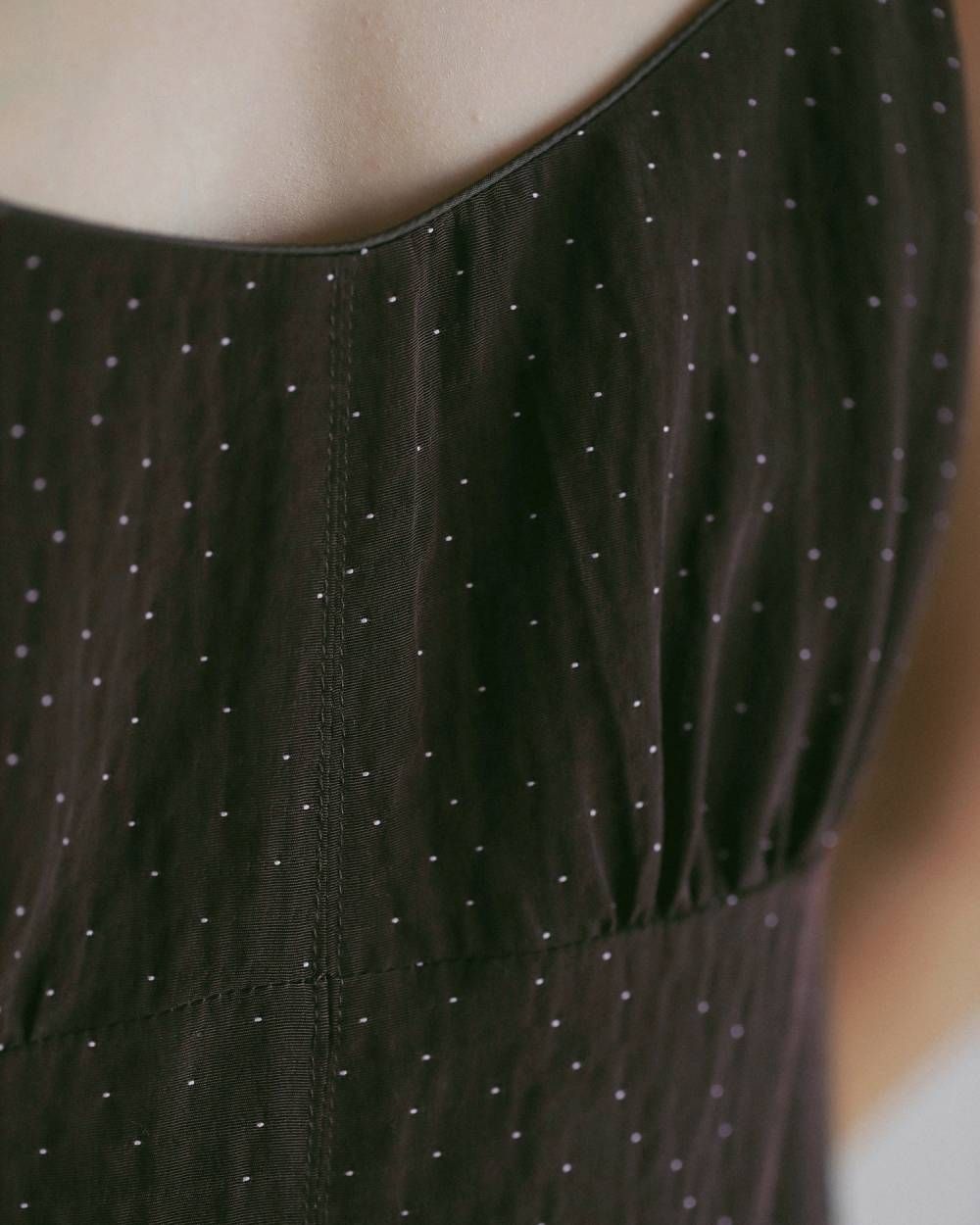 ドットジャガード キャミソールトップス (ブラウン) Dotjacquard Camisole Tops (Brown) / 27SS