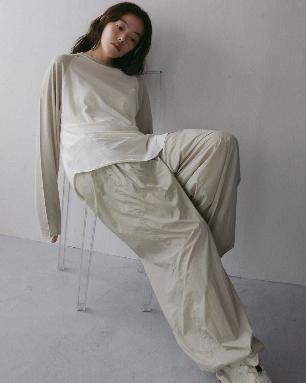 シアー ナイロンパンツ (オートミール) Sheer Nylon Pants (Oatmeal) / 27SS