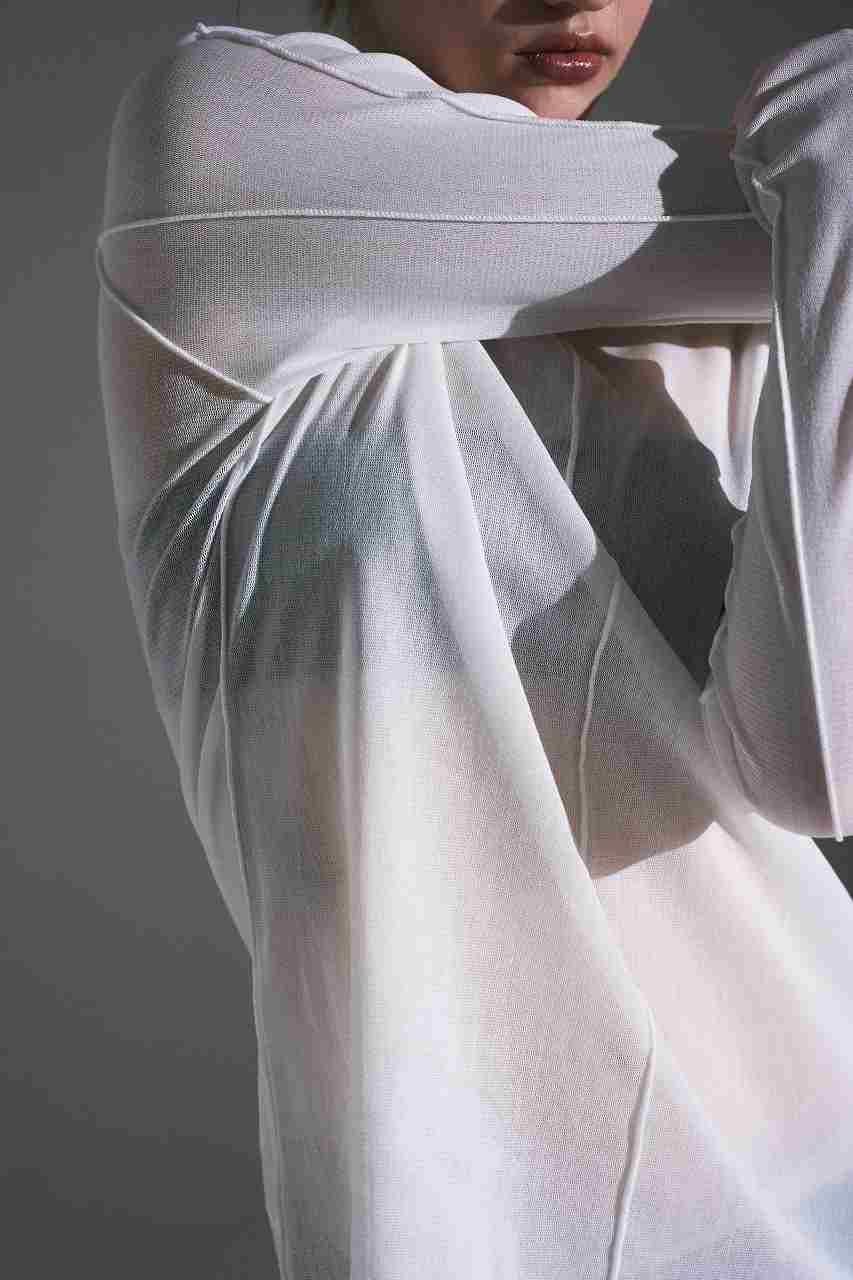 コットンチュールロンT (ホワイト) Cotton Tulle Long-Sleeve Tee (White) / 26AW