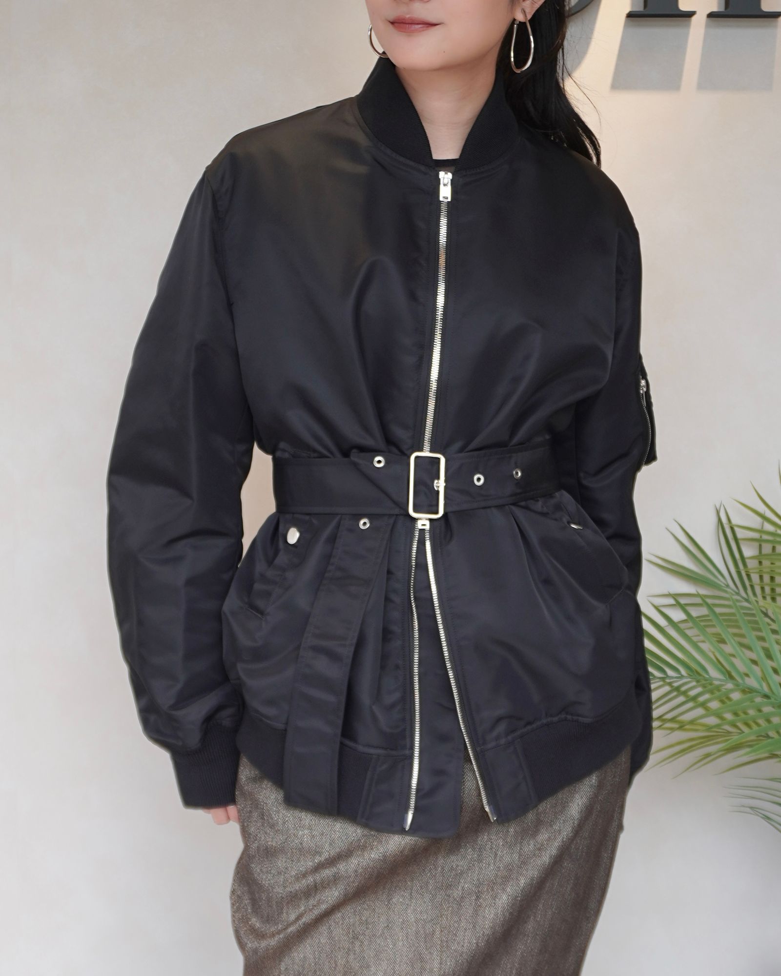 【25AW】MA-1 / リモンタナイロン フライトジャケット (ブラック)